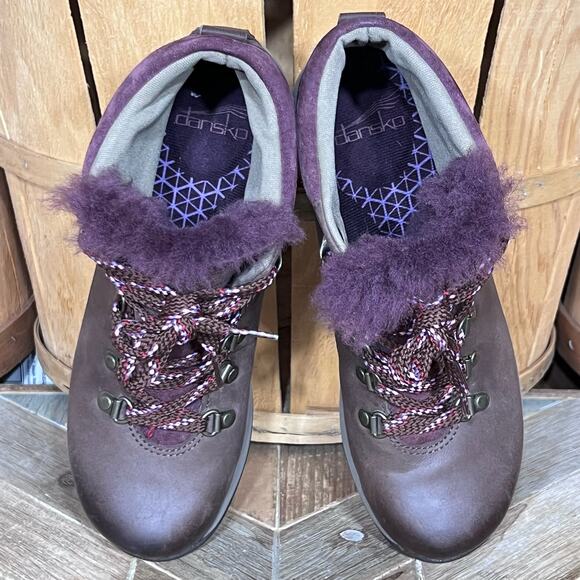 Dansko Chelsey Brown Leather Sheepskin Waterproof Winter Hiking Boot Women EU 37 - Picture 8 of 10